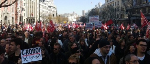 Manifestación contra la reforma laboral celebrada en Madrid